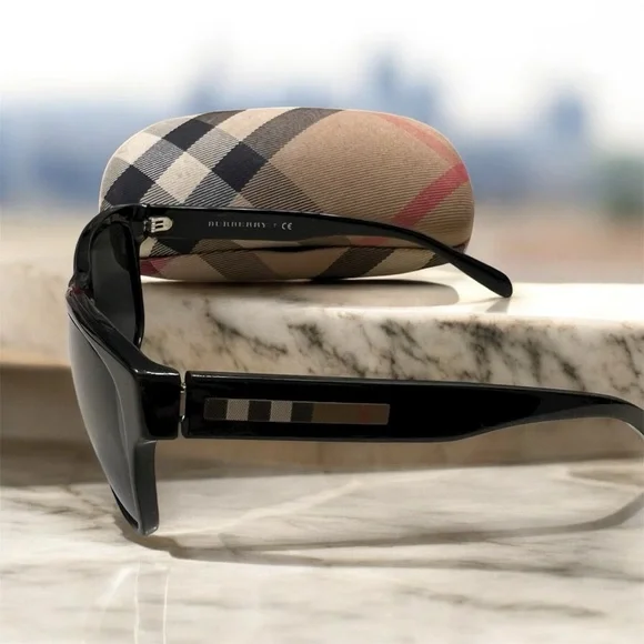 Burberry Black Sunglasses with Checkered Case
